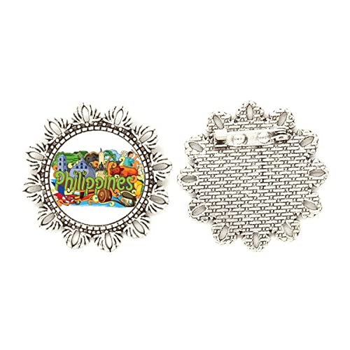 Broche de plata Caguen con grafiti filipino para chaquetas y eventos