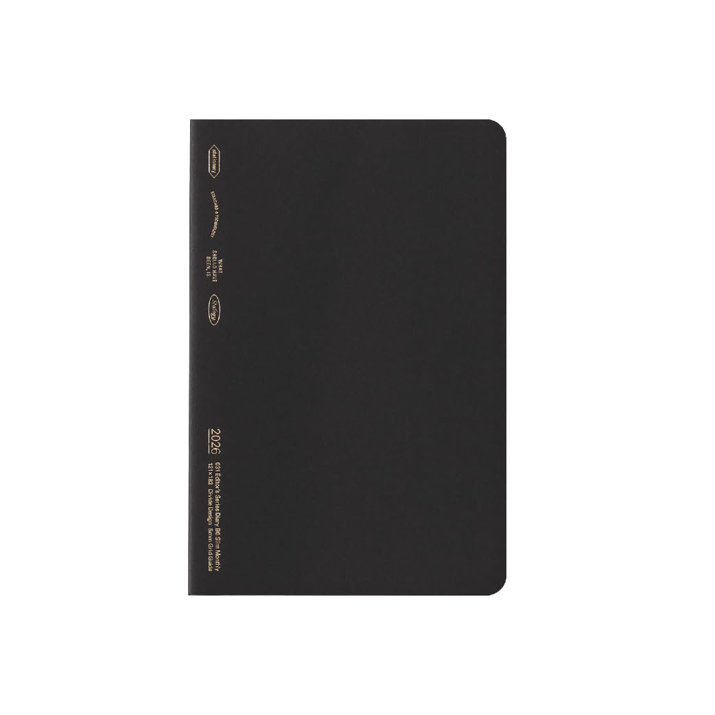 Stalogy 2026 B6 Slim Monthly Planner Black Dec 2025 to Mar 2027 Japan