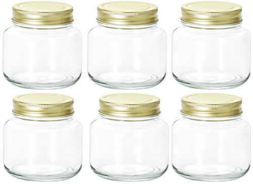 Aderia M-6431 Glass Bottle, Storage Jar, Double Cap, 12.8 fl oz (375 ml), Double Lid / Firm Sealing, Long Term Storage, Made in Japan