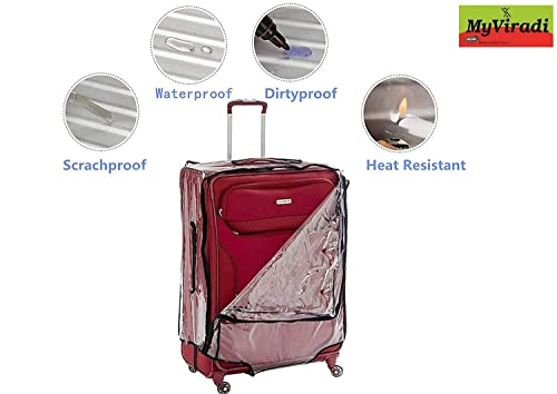 Image of PVC Transparent Luggage Waterproof Cover Suitcase Cover for Aristocate, American Turister, Safari, VIP (for Soft Luggage /Suitcase, 76 CM)