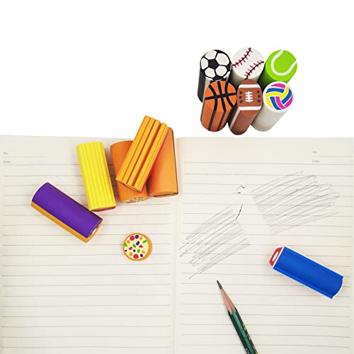 Cute Erasers 12 Pack Desk Pet Ball Fast Food Erasers For Kids Novelty Fun Erasers For Students Bulk Long Pencil Erasers For School Supplies Prize Gifts Party Favors #TOP1