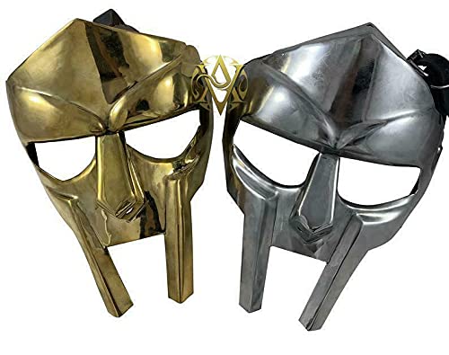 Medieval Gladiator Mask Steel&Brass MF Doom Mask Combo Wearable Antique Handmade