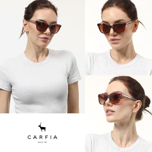 CARFIA Square Polarized Sunglasses for Women UV Protection, Italian Design Retro Embossed Pattern Wire Core Driving Shades2
