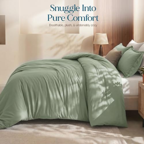 Image of Utopia Bedding 3 Pc Queen Comforter Set, All Season Bedding, Sage Green