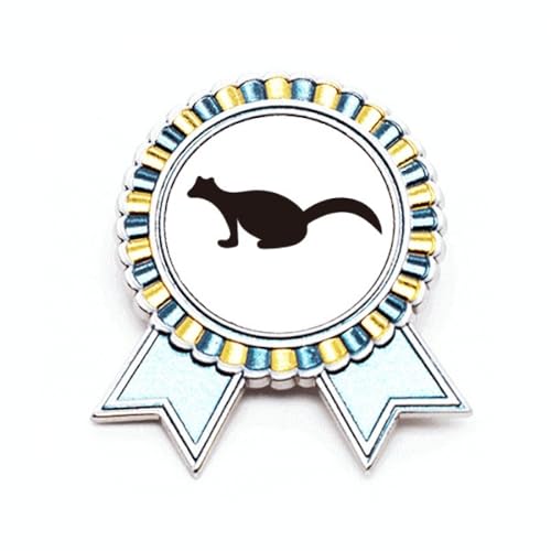 Médaille de vainqueur broche Polecat badge noir animal en métal de qualité M