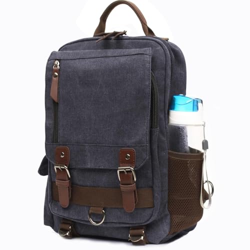Image of mygreen Canvas Cross Body Messenger Bag Shoulder Sling Backpack Travel Rucksack