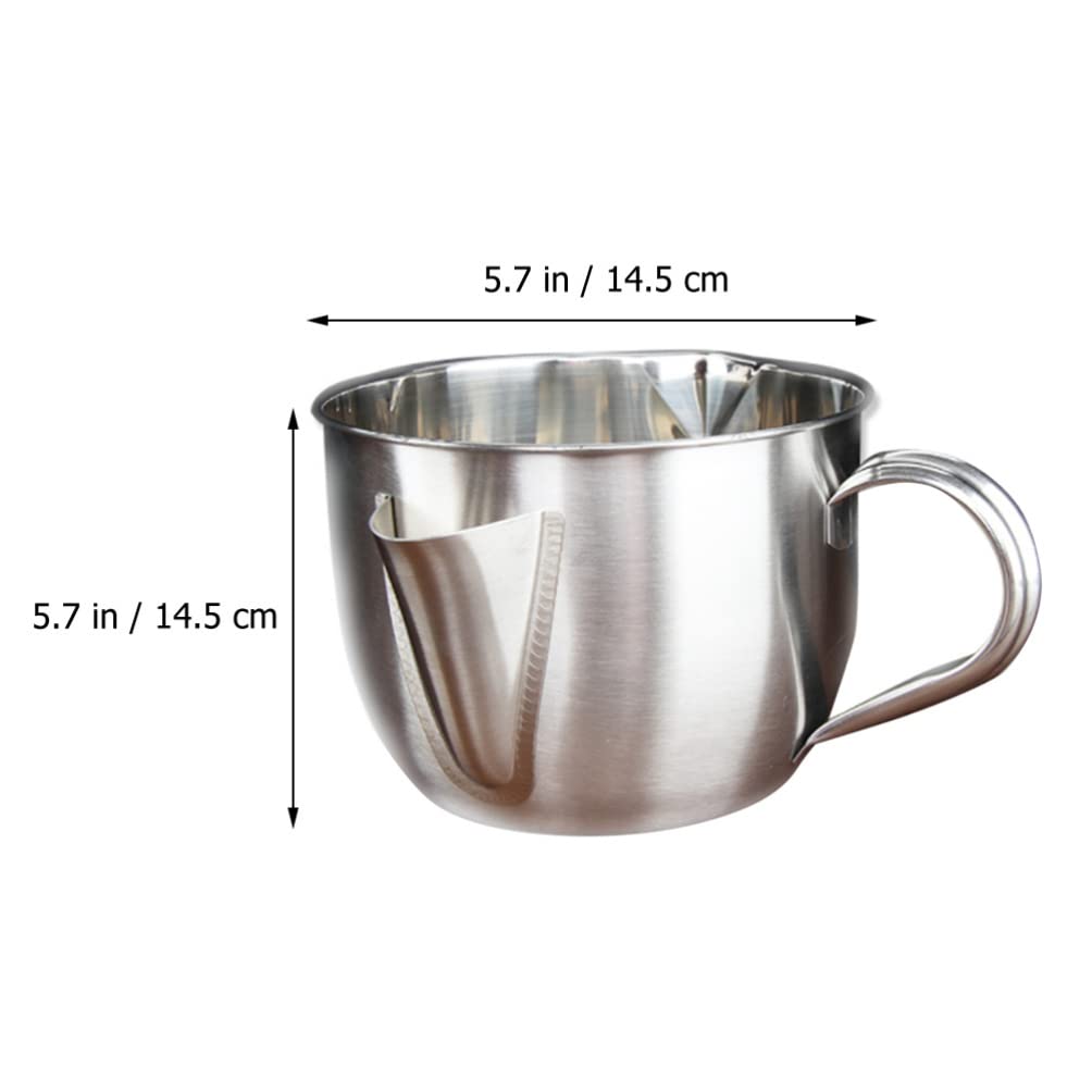 Angoily Fetttrennkanne Edelstahl Fettabscheider - 1000ml soßEnbehäLter Entfettungstopf - ÖLfilter KüChe AbgießEr Ohne Sieb - FlüSsigkeiten Trennen - FüR BratensoßE Suppen Zubereiten