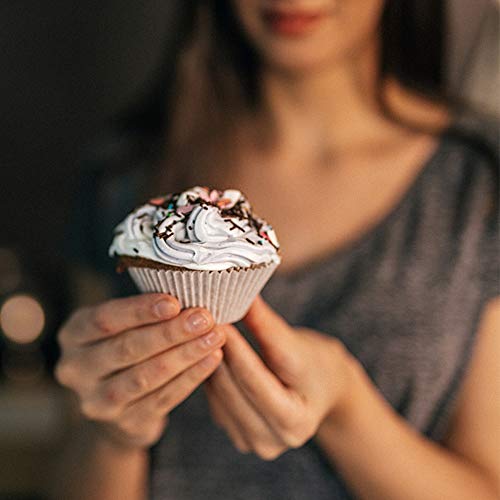 Image of Cupcake Liners White,GOLF Standard Size White Cupcake Liners Wrappers Baking Cups ,Greaseproof Paper Muffin Liners for Desserts & Candies