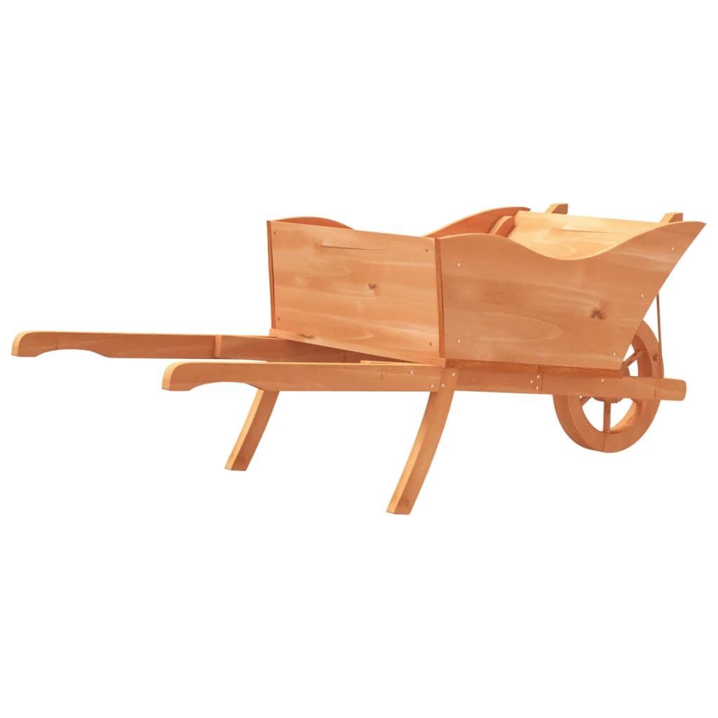 Donica na rośliny, taczka z litego drewna jodłowego, 128 x 45,5 x 43 cm, z drewnianym kółkiem i uchwytami, 40 l, wózek ogrodowy na kwiaty, warzywa i ziemię do roślin