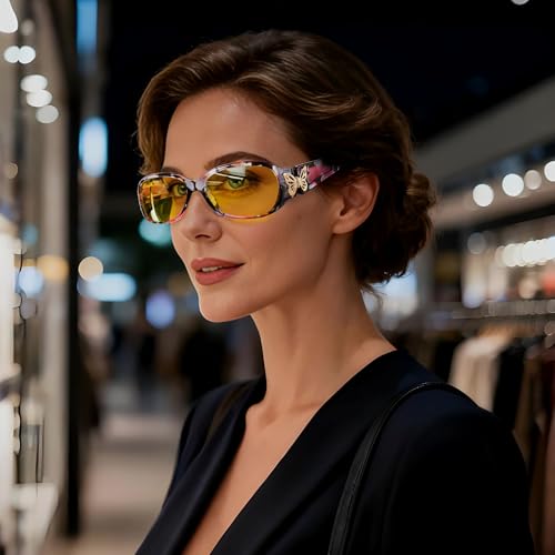 Image of HAOLOTA Women's Polarized Sunglasses - Fashionable Wraparound Butterfly Design with UV400 Protection