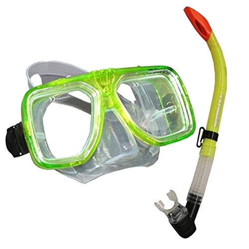 Typhoon Silicone Scuba Mask Yellow with Semi-Dry Snorkel - Yellow