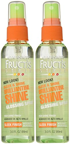 Garnier Fructis Brilliantine Shine Glossing Spray, Strong Hold, 3 oz, 2 pk