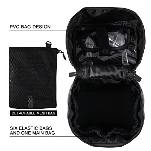 Makeup Brush Organizer Makeup Bag Brushes Set Case 7.5x5.5x4.4 Inch Professional Travelling Brush Pen Pencil Holder Make Up Cup Storage Organizer Case Pencil Pouch Cosmetic Bag (Black)3