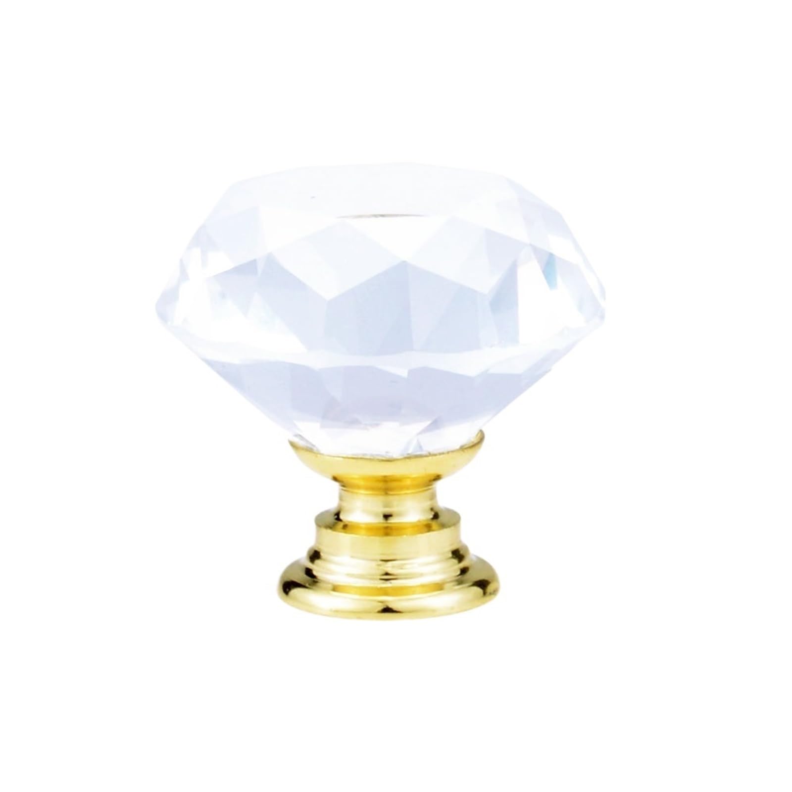 Boutons en verre cristal doré lot de 5 pour tiroir et placard de cuisine