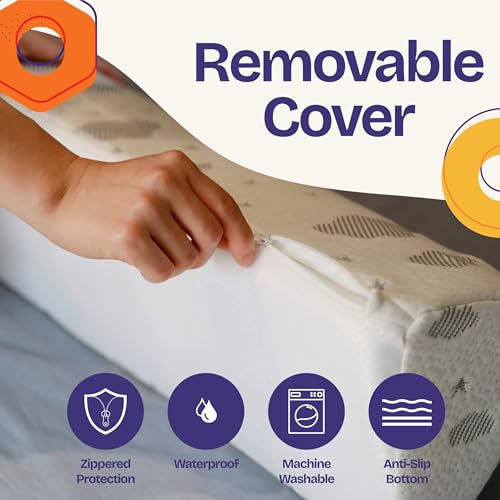 Image of ComfyBumpy Bed Bumper for Toddlers 52 inch x 5 inch - Foam Rail Guard with Non-Slip Stability | Safer & More Secure Convex Design | Fits Twin, Full, Queen & King Mattresses