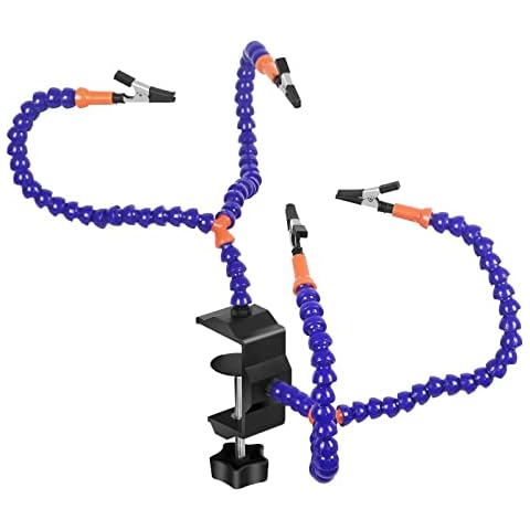 Third Hand Soldering Toolour Table Clamp Helping Hands Stand Soldering Holder with 4 Flexible Arms for Electronic Repair Jewelry Craft Figurine DIY Soldering Tools Cover