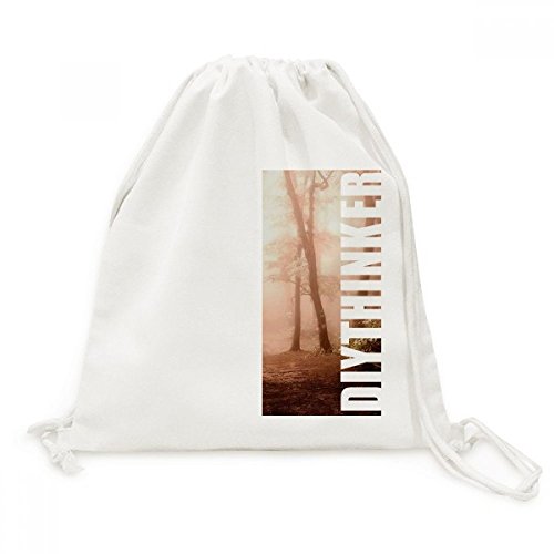 Sac de voyage nature avec paysage de sciences forestières rouge foncé pour randonnée