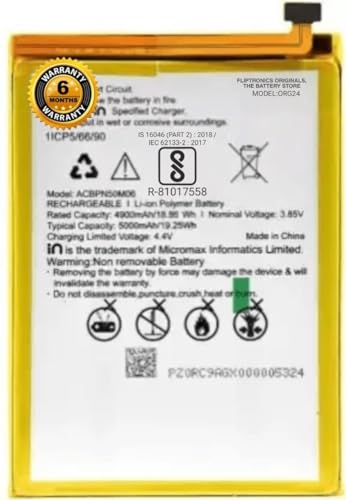 Image of Original ACBPN50M06 Battery for Micromax in 1 E6746 / in 1b E6523, E7533 / in Note 1 E7746 Battery with 6 Month warrenty**** (N00173)
