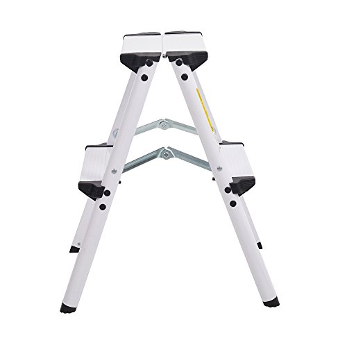 Dporticus Aluminum 2-Step Stool Folding Double Sided Step Ladder Anti-Slip Sturdy And Wide Pedal Ladder Capacity 250 Lbs #TOP5