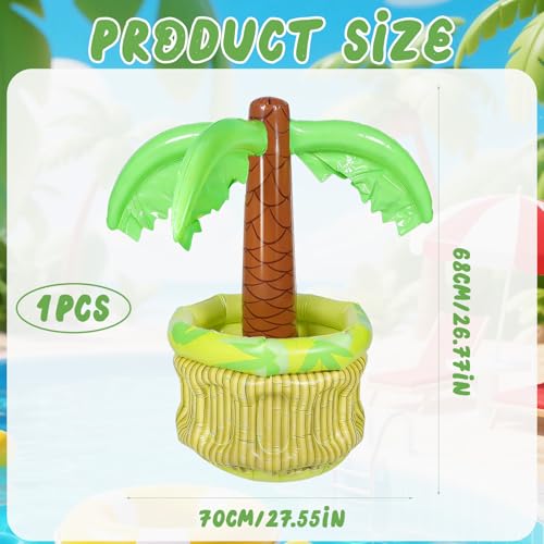 Aufblasbarer Getränkekühler Palme,Aufblasbarer Palmbaumkühler,Aufblasbare Palme mit Getränkekühler,zum Befüllen mit EIS und Wasser,Flaschenkühler für Beachparty,Poolbar Party Zubehör,68x70cm