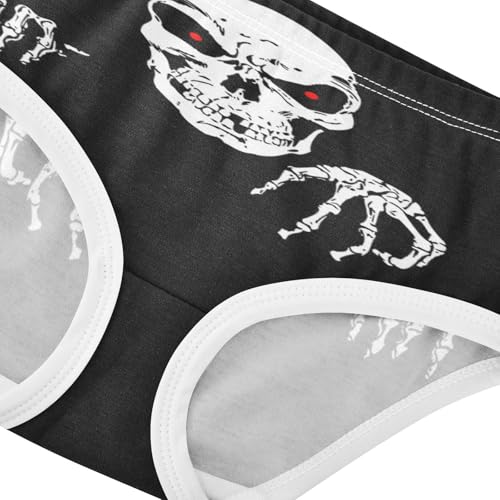 Girls' Underpants Kids Cotton Underwear Panties Briefs For Girl Age 2-8 Years Skeleton Skull Bones Head4