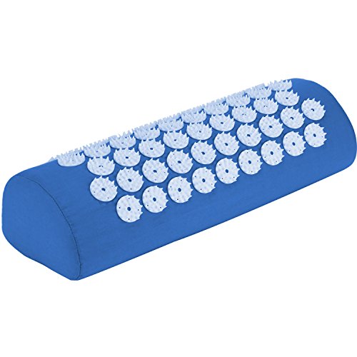 Belmalia Acupressure pillow for the shoulders and neck, bolster, massage cushion, relaxation cushion, TCM Blue