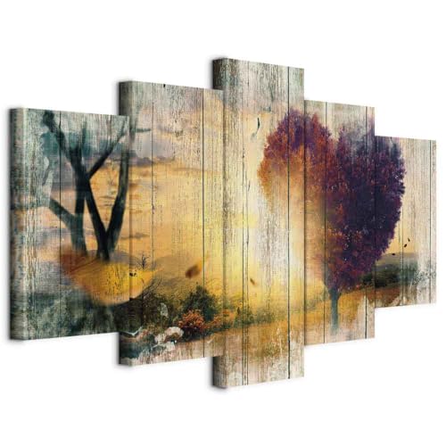 murando - Quadro Acustico Alberi Autunno 200x100 cm 5 Pezzi - Stampa su Tela Schiuma Acustica - Quadri Fonoassorbenti Decorativi Moderni - Insonorizzati Camera da Letto Acustiche c-C-0065-b-o
