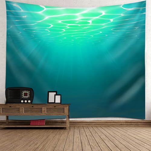 Tapisserie decoration murale chambre mer sous l'eau 130x150cm pour salon