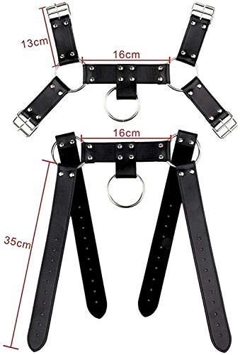 Men s Adjustable Leather Body Chest Harness Belt Shoulder Cage Belt Clubwear Costume (Black003)3