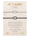 Cadeau couple: Si vous ne savez pas comment exprimer votre amour à votre partenaire, mari, femme ou amoureux, ce bracelet de promesse pour couples est le choix idéal. De jolis cadeaux pour les relations à distance, pour un anniversaire, Noël, la Saint-Valentin, un mariage ou une rencontre amoureuse