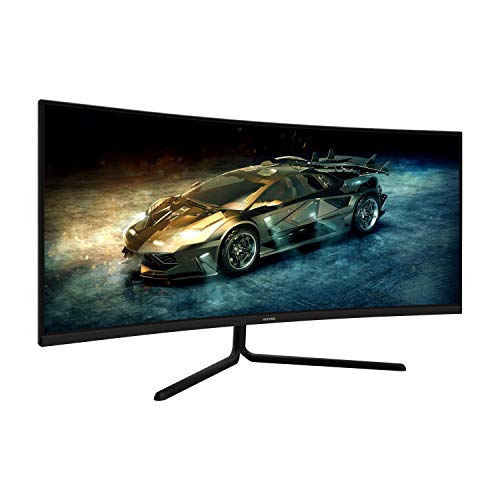 VIOTEK GNV34DB 34-Inch Ultrawide Gaming Monitor, Curved 1500R UWQHD VA Panel | 100Hz 1440p Monitor Resolution | FreeSync FPS/RTS | 3 HDMI Ports DP 3.5mm Aux (VESA)