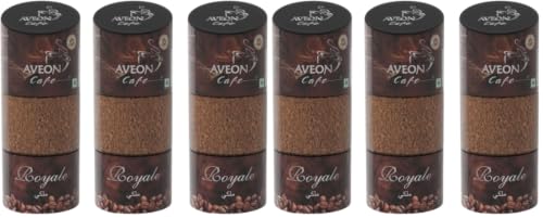 Image of Aveon Cafe Royale Instant Coffee - 100g Jar (Pack of 6) | Premium Freeze-Dried Coffee Blend | Quick Brew with Rich Aroma & Smooth Flavor | 100% Arabica & Robusta Coffee Perfection