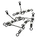 QHDJIANHUI 3 Way Swivels Fishing Heavy Duty Cross Line Three Way Swivels Fishing Tackle Saltwater Lumious Triple T Shape Barrel Rolling Swivels Pear Beads (2 * 3#-83Lbs-20pcs)