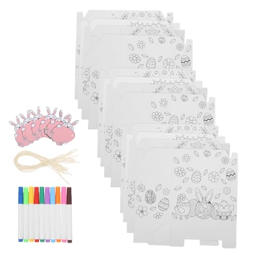 BESTOYARD イースターデコレーション用空キャンディボックス 便利な持ち手付き 入り パーティーフェイバーホルダー 小物収納やクラフトに