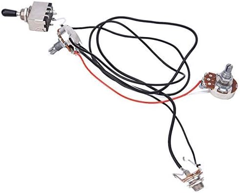 3 Way Guitar Wiring Harness Toggle Switch One Volume One Tone Jack for Electirc Guitar Bass