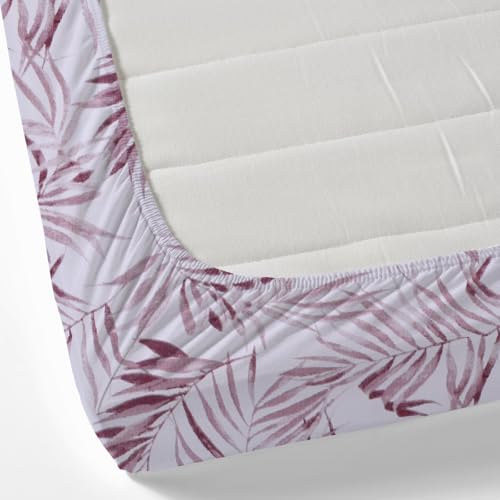 Image of HUESLAND by Ahmedabad Cotton 144 TC Cotton Elastic Fitted Bedsheet King Size with 2 Pillow Covers | 72 x 78 inches