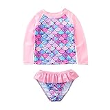 QUNLING Strand Baby Outings Bademode Ärmel Mädchen Badeanzug zweiteilig Lange Kleinkind Mädchen Bademode