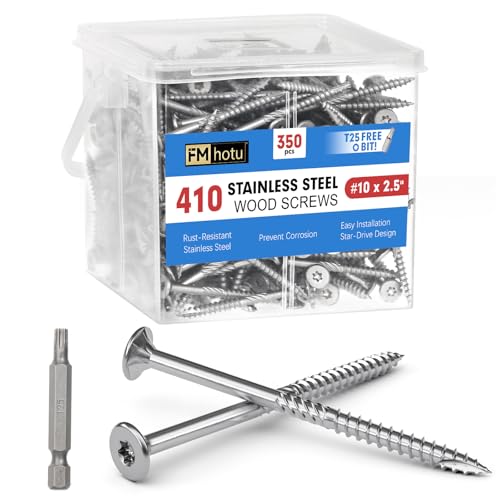 Image of #10 x 2.5 Stainless Steel Deck Screws, 350Pcs 410 Grade Stainless Steel