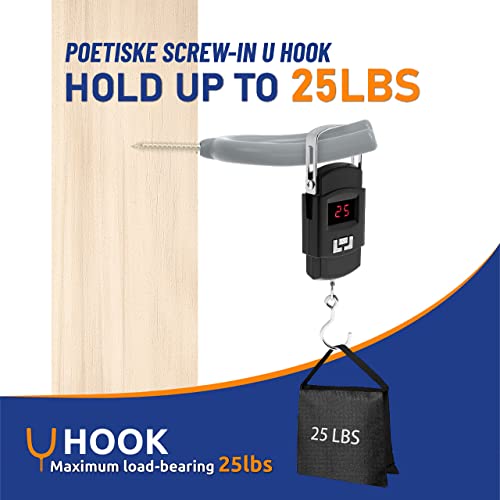 Poetiske Screw In U Utility Hooks Wall Mount Garage Storage Organizer Hanger Hanging Shovels Broom Guitar Garden Tools Heavy Duty Vinyl Holder 16Pack #TOP1