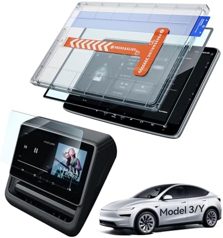 LANTU 2PCS Matte Screen Protector for 2026 2025 Tesla Model Y Juniper& 2024 2025 Model 3 Highland Accessories 15.4''Navigation& 8.4''Rear Touchscreen Protector Film Tempered Glass HD Clear Anti-Glare