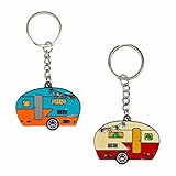 camping roulottes ◆ Decorazione Raffinata: Il Portachiavi personalizzato è splendidamente progettato con un design retrò a forma di camper, colori vivaci e forme uniche. Questo set di portachiavi è una decorazione accattivante, amata da adulti e bambini, in particolare dai proprietari di camper