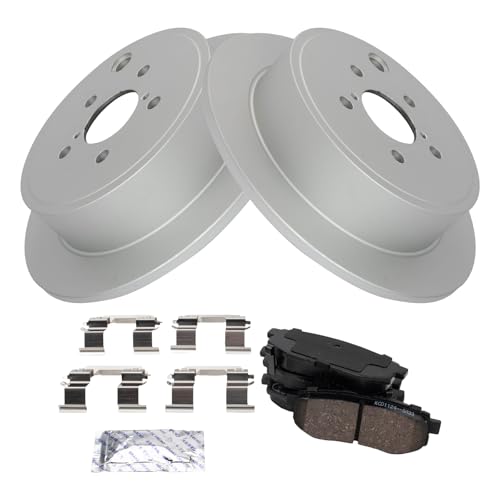 Image of TRQ Rear Brake Pad and Rotor Set Ceramic Compatible with 2010-2014 Subaru Legacy 2013-2015 BRZ