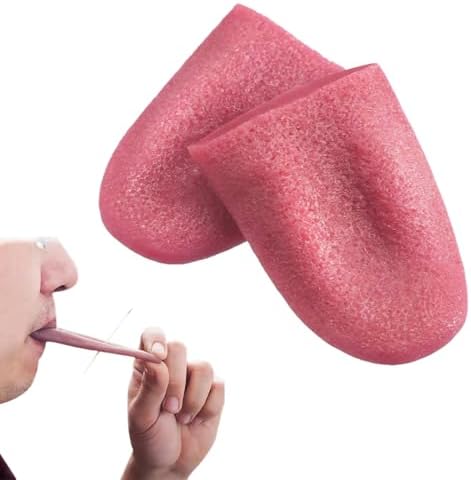 THQAE – Lot 2 Fausses Langues Réalistes – Élastiques – Accessoire Farce Halloween Magie – Blague Grossière
