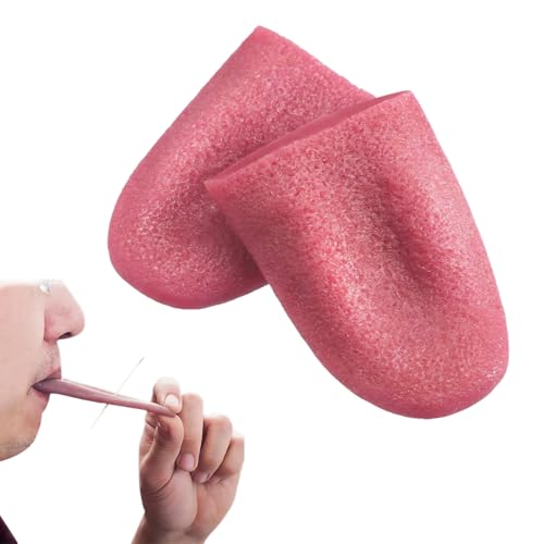 IKOPFLN - IKOPFLN Fausse Langue Réaliste Langue Réaliste Extensible Accessoires de Langue Artificiels Horrible Langue Réaliste Blagues Grossières d'halloween Trucs de Farce Jouets de Langue Extensibles, 3 pièce