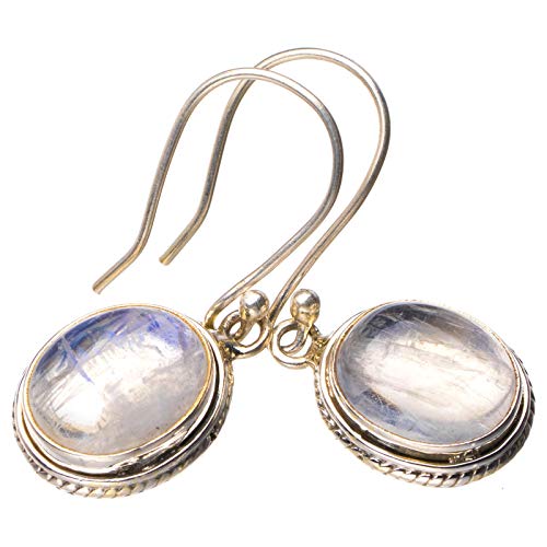 Boucles d'oreilles pierre de lune, le cadeau idéal en argent 925 de 3.81 cm