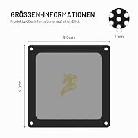 YIMATEECO Staubfilter PC Lüfterabdeckungen 90mm mit Magnetischer Rahmen für Computer-Kühlerlüfter, Router, PC-Kühler Lüftergitter Staubfilter (PVC Gentleman, 90 * 90mm, 5Stü, Schwarz) – Ansicht 3