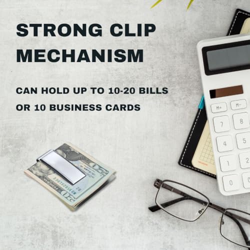 Visol Personalized Stainless Steel Clip Mechanism Money Clip Wallet Business Card Holder Gift for Men with Free Engraving (Javier)3