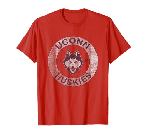 Connecticut Huskies Distressed Cycle Red T-Shirt Small