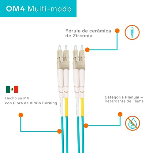 Oxen | Duplex Multimode Jumper Fiber Patch Cable | Corning Glass Fiber Optic | Lc Lc Riser Ofnr Zipcord 50/125 Om2 Orange 1 Mt #TOP5