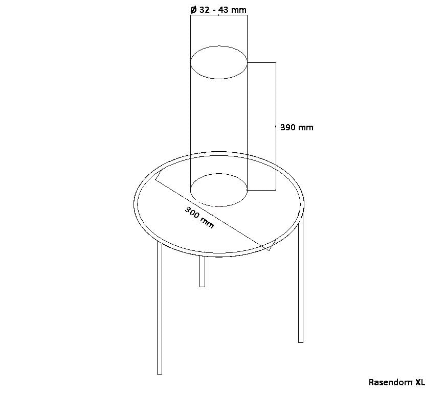 Rasendorn, Sonnenschirmständer, Erdspieß, Erdanker für Sonnenschirme (XL - Ø 32-43 mm)